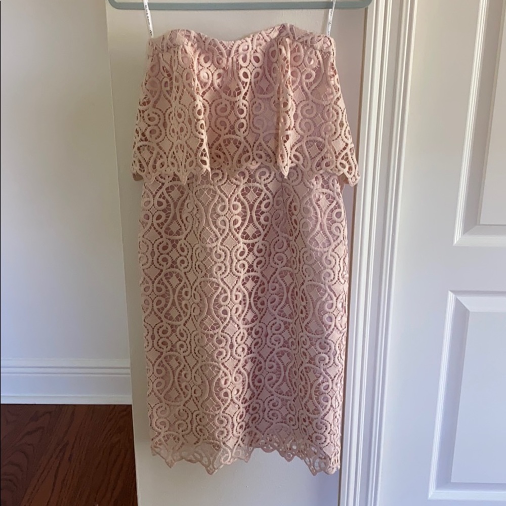 Black Halo Light Pink Lace Dress